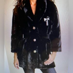 Juicy Couture Blk Faux Fur Jacket EUC size M